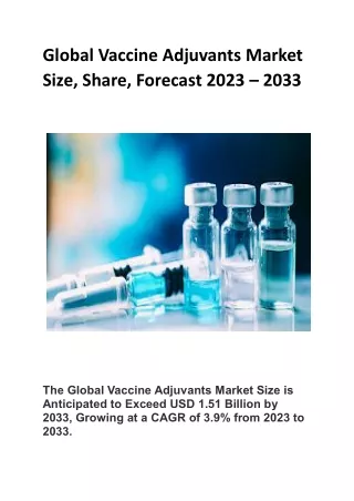 Global Vaccine Adjuvants Market
