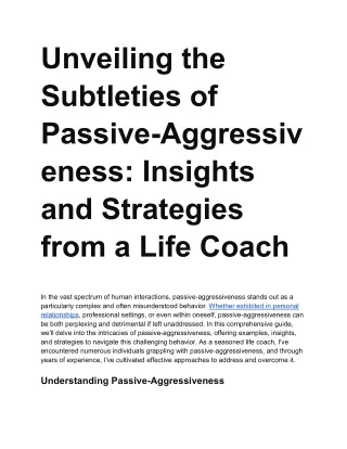 13 Unveiling the Subtleties of Passive-Aggressiveness_ Insights and Strategies from a Life Coach
