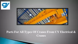 Parts For All Types Of Cranes From CY Electrical & Cranes