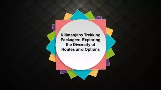 Kilimanjaro Trekking Packages Exploring the Diversity of Routes and Options