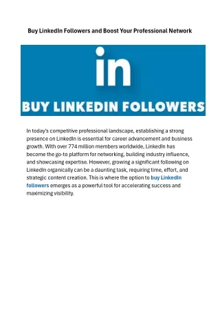 Buy LinkedIn Followers and Boost Your Professional Network