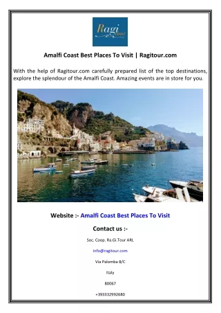 Amalfi Coast Best Places To Visit   Ragitour.com