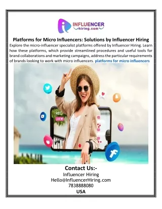 Platforms for Micro Influencers Solutions by Influencer Hiring