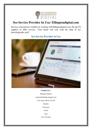 Seo Service Provider In Usa Ellingtondigital