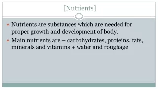 COMPONENTS OF FOOD