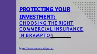 Protecting Your Investment Choosing the Right Commercial Insurance in Brampton