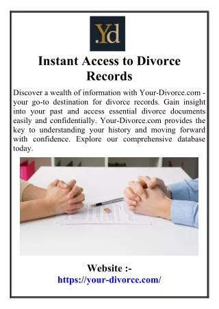 Instant Access to Divorce Records