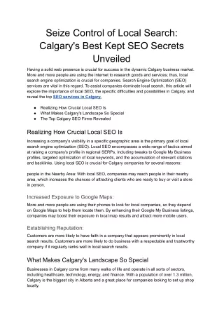 Seize Control of Local Search_ Calgary's Best Kept SEO Secrets Unveiled - Google Docs