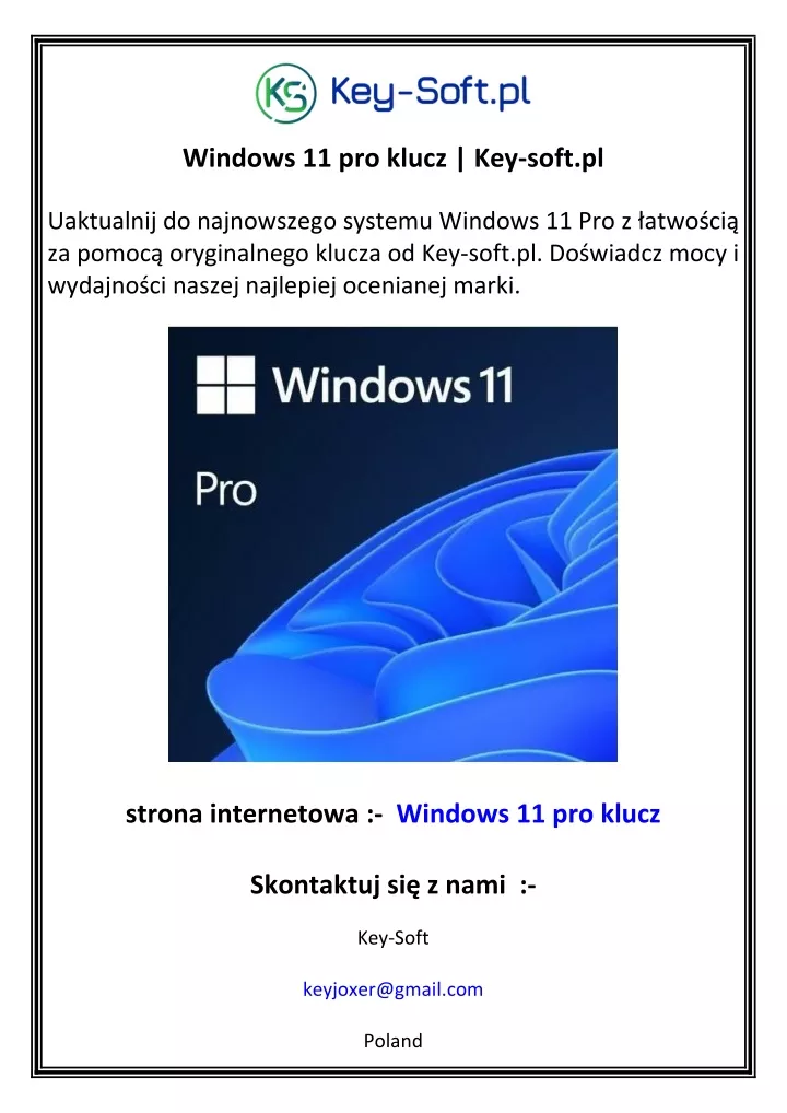 Ppt - Windows 11 Pro Klucz Key-soft.pl Powerpoint Presentation, Free 