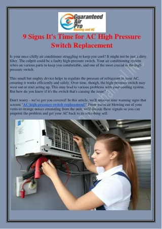 9 signs it s time for ac high pressure switch
