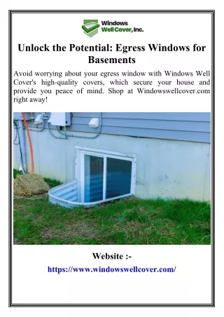 Safety and Style: Basement Egress Window Installation