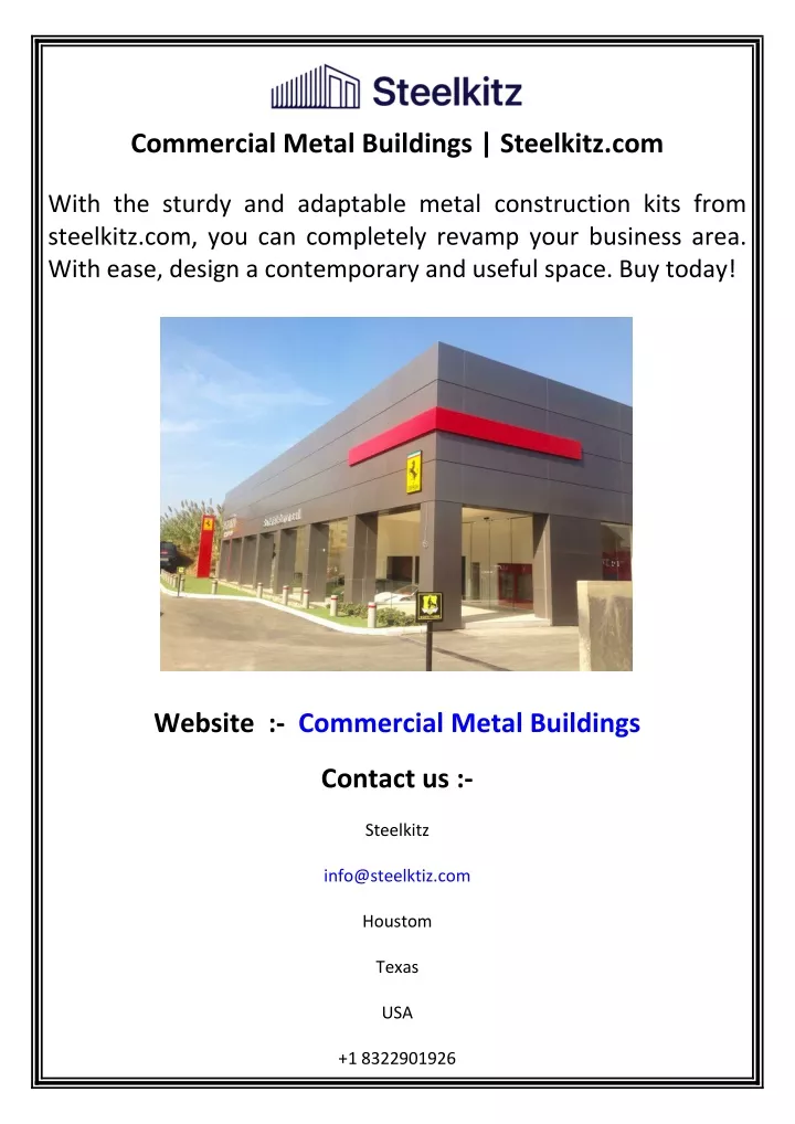 commercial metal buildings steelkitz com