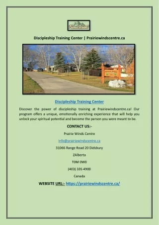 Discipleship Training Center | Prairiewindscentre.ca
