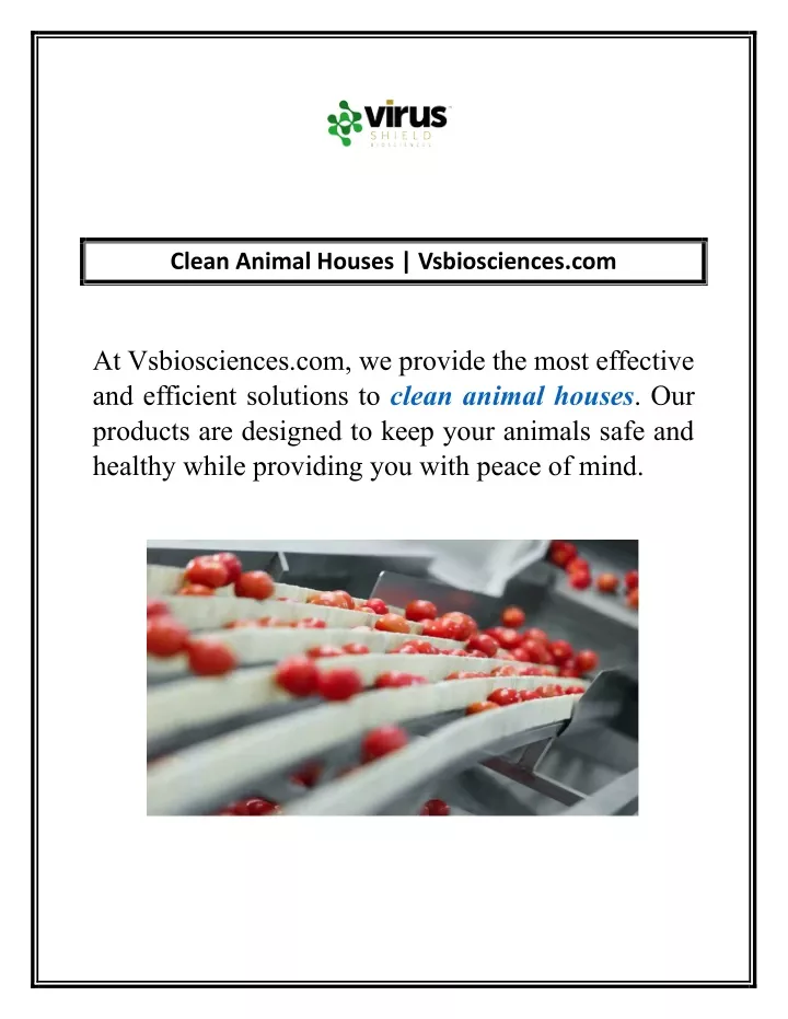 clean animal houses vsbiosciences com