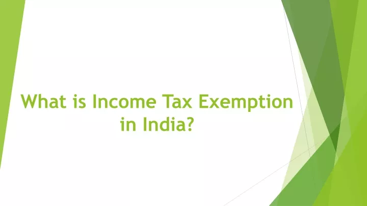 what is income tax exemption in india