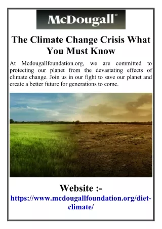The Climate Change Crisis What You Must Know