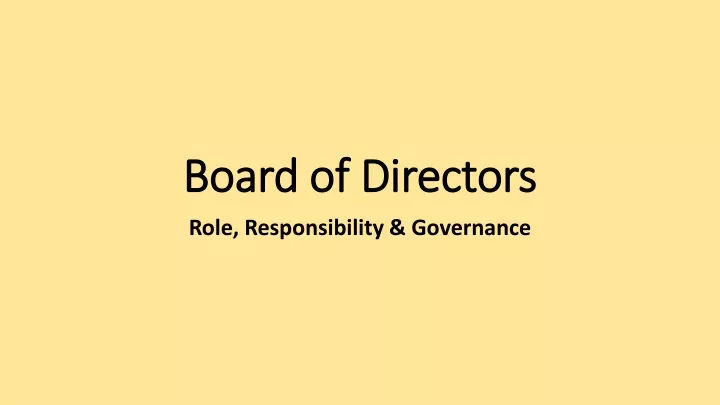 board of directors
