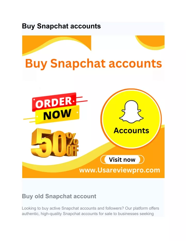 buy snapchat accounts