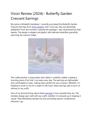Vivori Review (2024):- Butterfly Garden Crescent Earrings