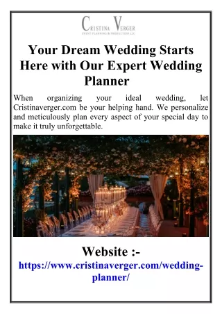 Your Dream Wedding Starts Here with Our Expert Wedding Planner