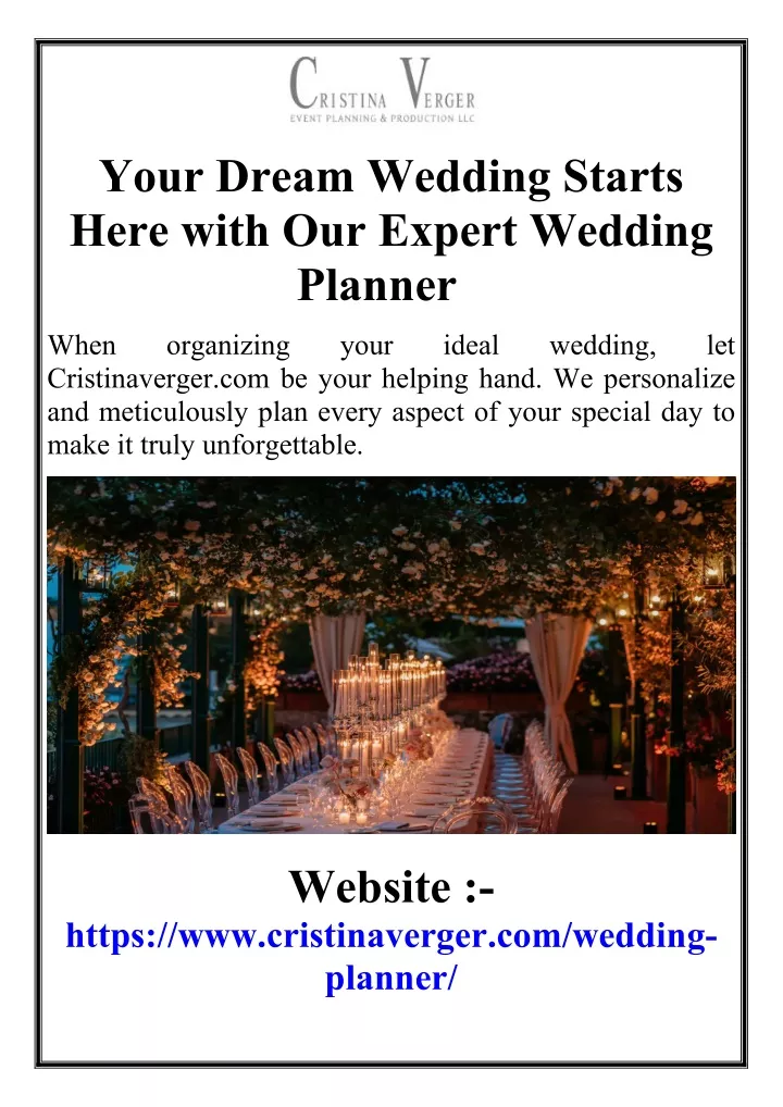 your dream wedding starts here with our expert