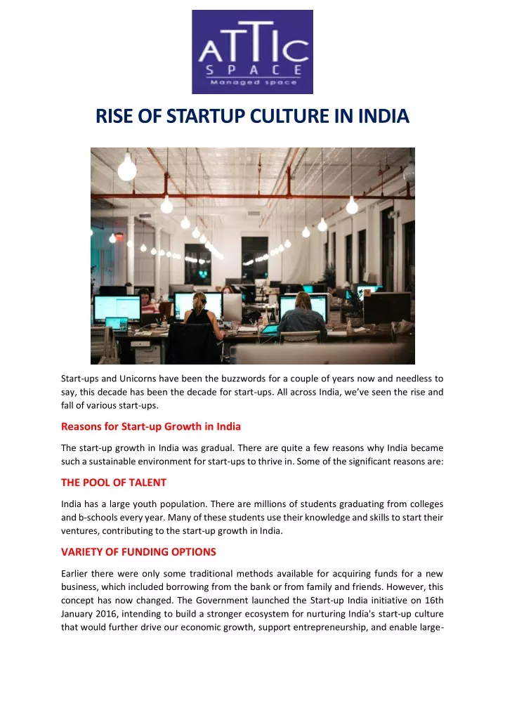 rise of startup culture in india