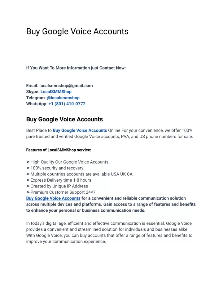 buy google voice accounts