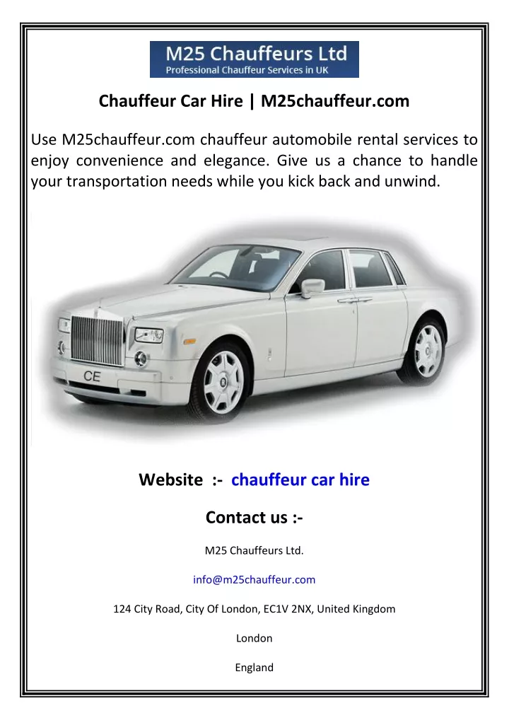 chauffeur car hire m25chauffeur com