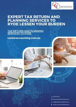 Expert Tax Return And Planning Services To Ryde Lessen Your Burden