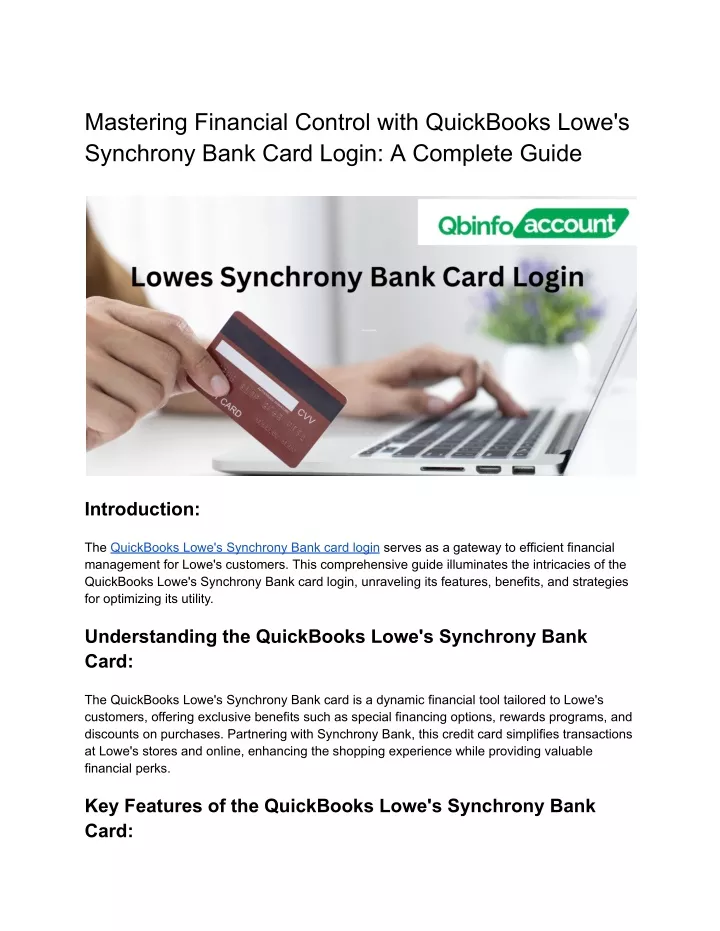 mastering financial control with quickbooks lowe