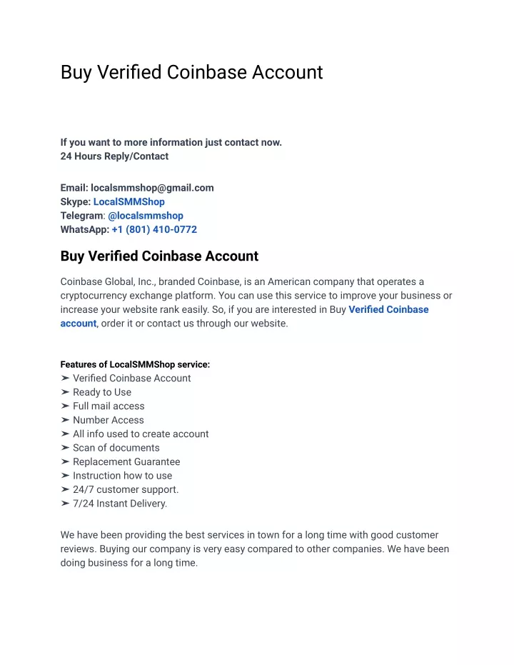 buy verified coinbase account