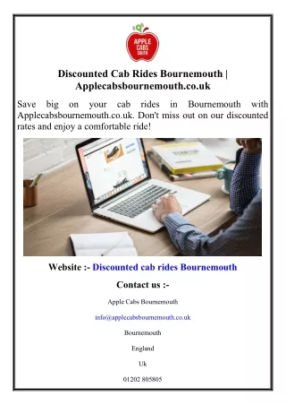 Discounted Cab Rides Bournemouth  Applecabsbournemouth.co.uk
