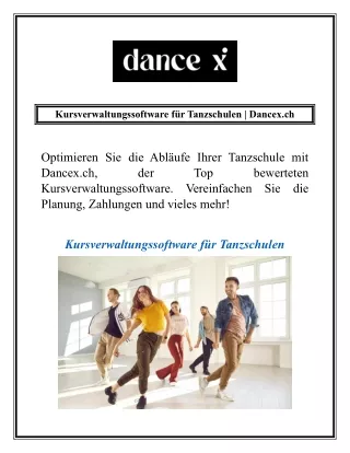 Kursverwaltungssoftware für Tanzschulen | Dancex.ch
