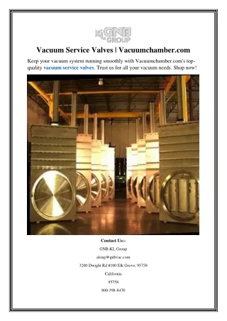 Vacuum Service Valves Vacuumchamber