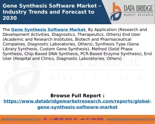 gene synthesis software market industry trends