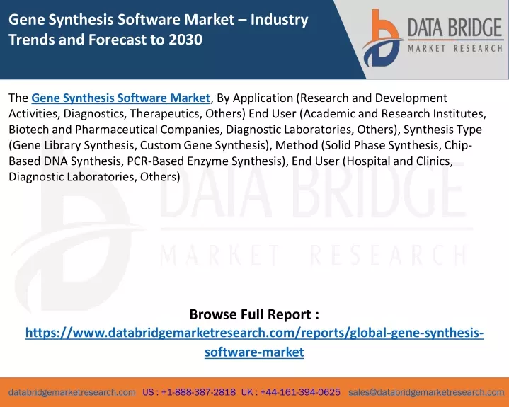 gene synthesis software market industry trends