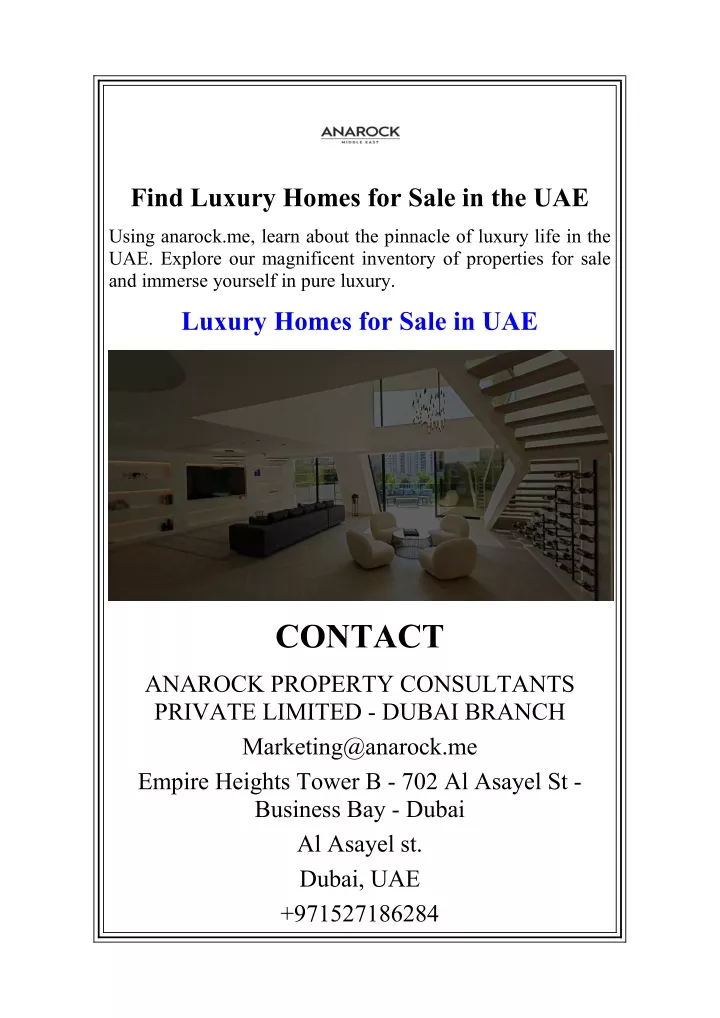 find luxury homes for sale in the uae