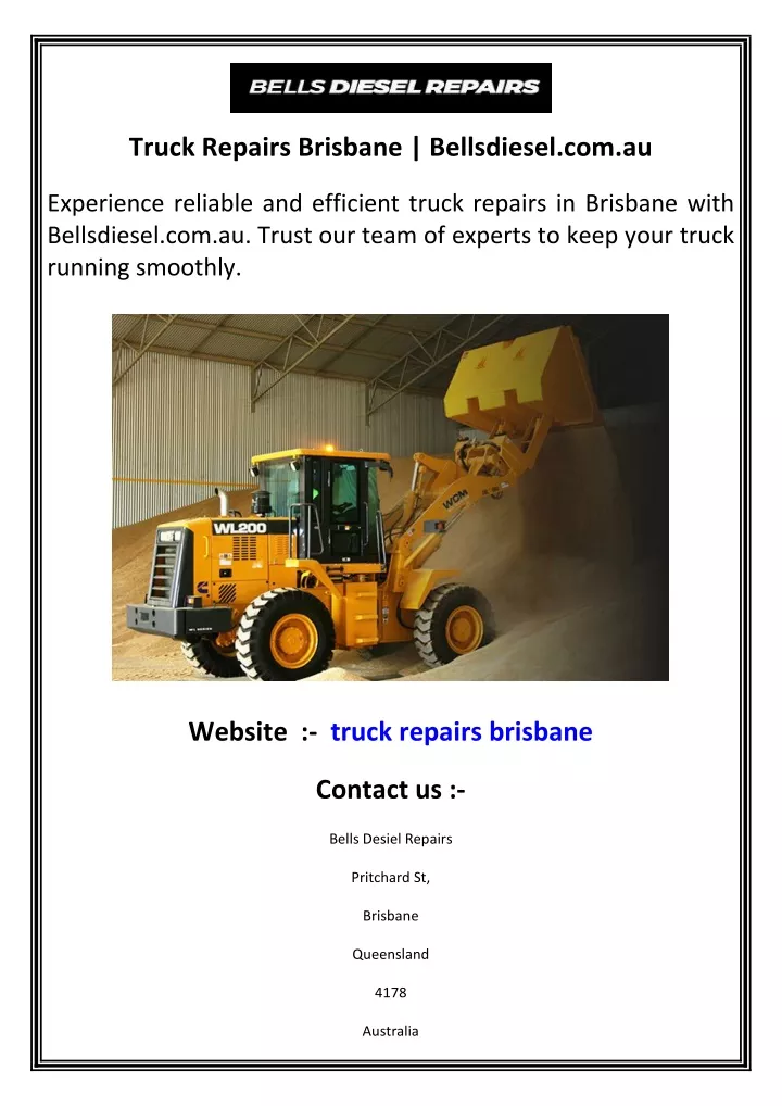 truck repairs brisbane bellsdiesel com au