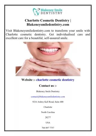 Charlotte Cosmetic Dentistry  Blakeneysmiledentistry.com (8)