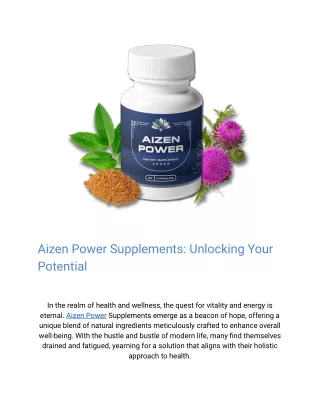 Aizen Power Supplements: Unlocking Your Potential