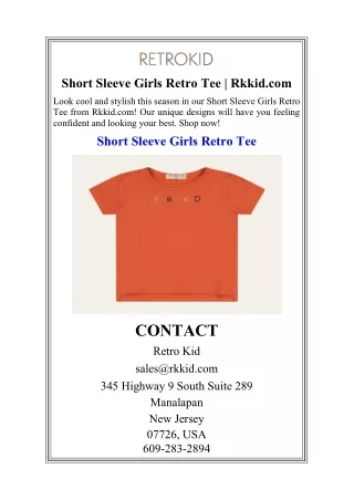 Short Sleeve Girls Retro Tee  Rkkid.com (1)