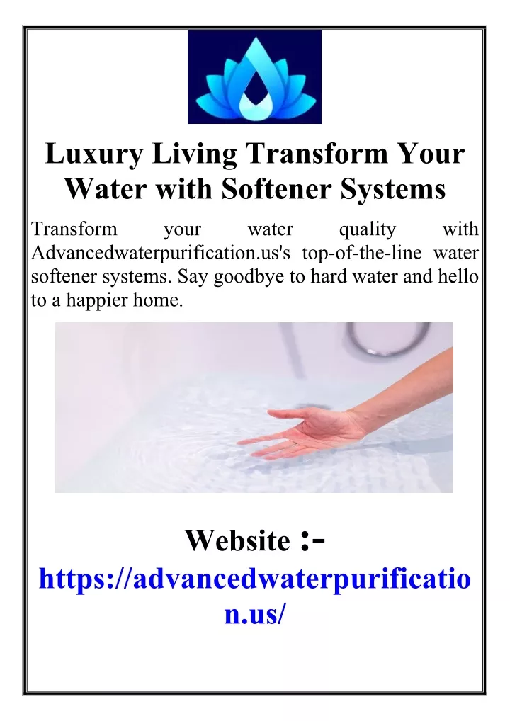 luxury living transform your water with softener