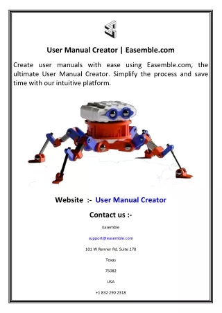 User Manual Creator   Easemble.com