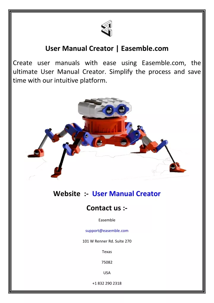 user manual creator easemble com