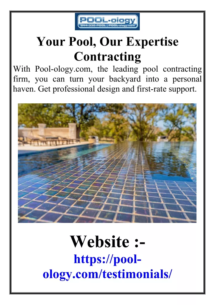 your pool our expertise contracting with pool
