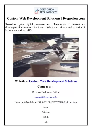 Custom Web Development Solutions  Deeporion.com