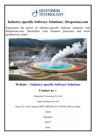 Industry-specific Software Solutions  Deeporion.com