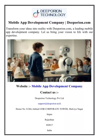 Mobile App Development Company  Deeporion.com