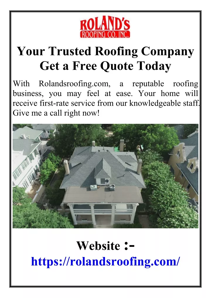 your trusted roofing company get a free quote