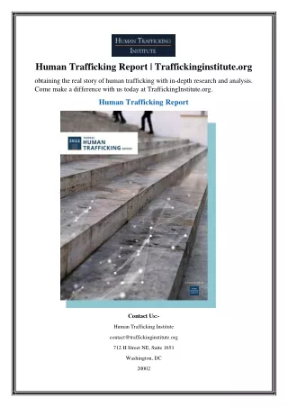 human trafficking report traffickinginstitute org